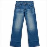 Men's Blue Denim Jeans with Faded Wash, Classic 5-Pocket Design, Button Closure, Casual Jeans Trousers for Everyday Wear