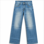 Men's Light Blue Denim Jeans with Faded Wash, Classic 5-Pocket Design, Button Closure, Casual Jeans for Everyday Wear
