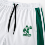 Men's White Track Pants with Green Side Stripes, Elastic Waistband with Drawstring, Regular Fit Sports Lower for Gym, Running, Workout & Casual Wear - Image 2